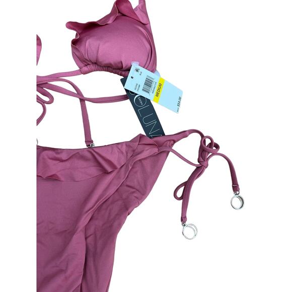 Soluna 2 Piece Hipster Swim Bikini Top & Bottom Mulberry Pink Small NWT $108 - Picture 3 of 9